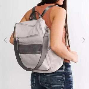 Moda Luxe 2 Toned Backpack Purse Shoulder Bag Work School Travel